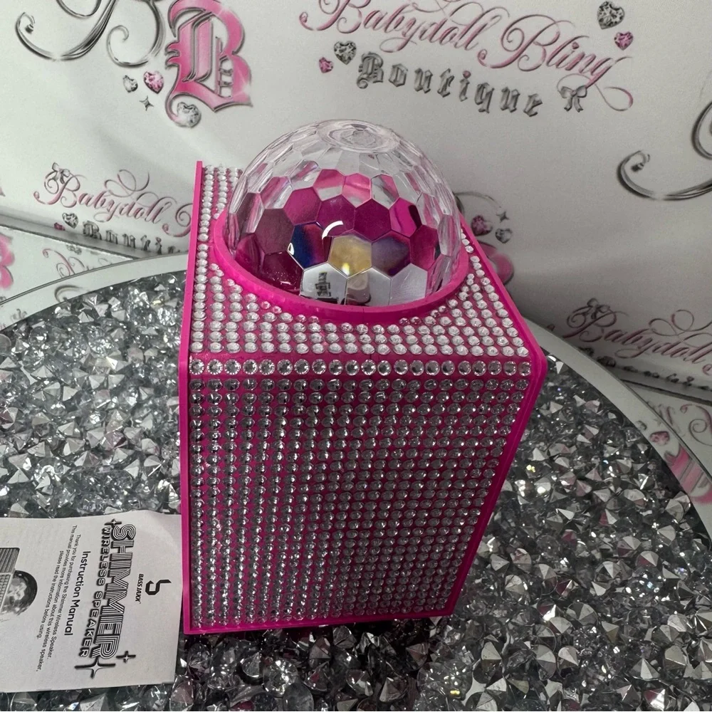 Wireless speaker disco 🪩 ball multi color rhinestone bling speaker pink loud - Picture 3 of 7